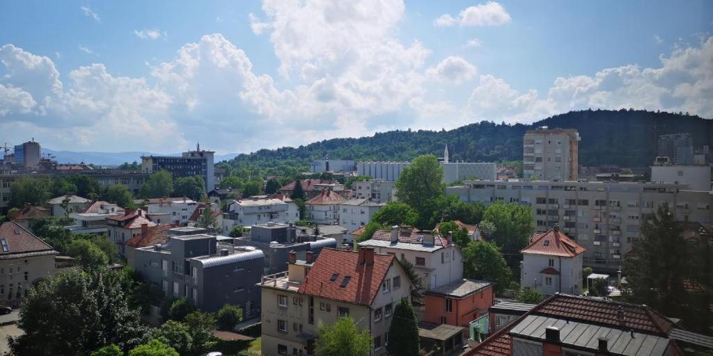 Corner Tower // Prijetno Stanovanje Za 4 Osebe + Free Parking Ljubljana Exteriör bild